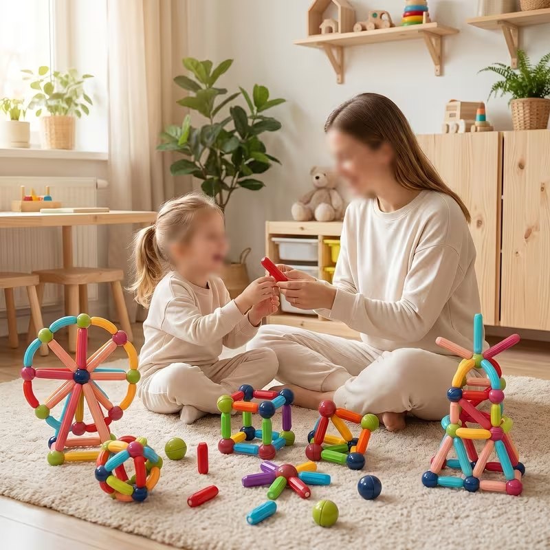Puzzle magnetic blocks™  كل ما يحتاجه طفلك في علبة واحدة